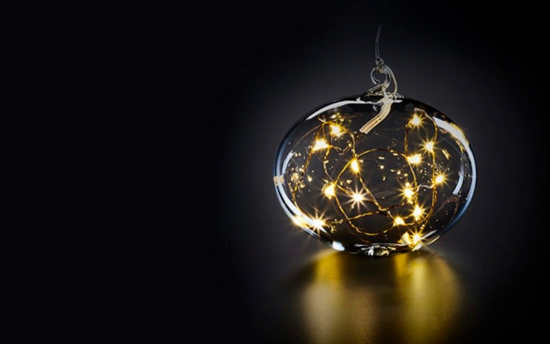 Шар на елку с подсветкой Krinner Lumix Золотой
